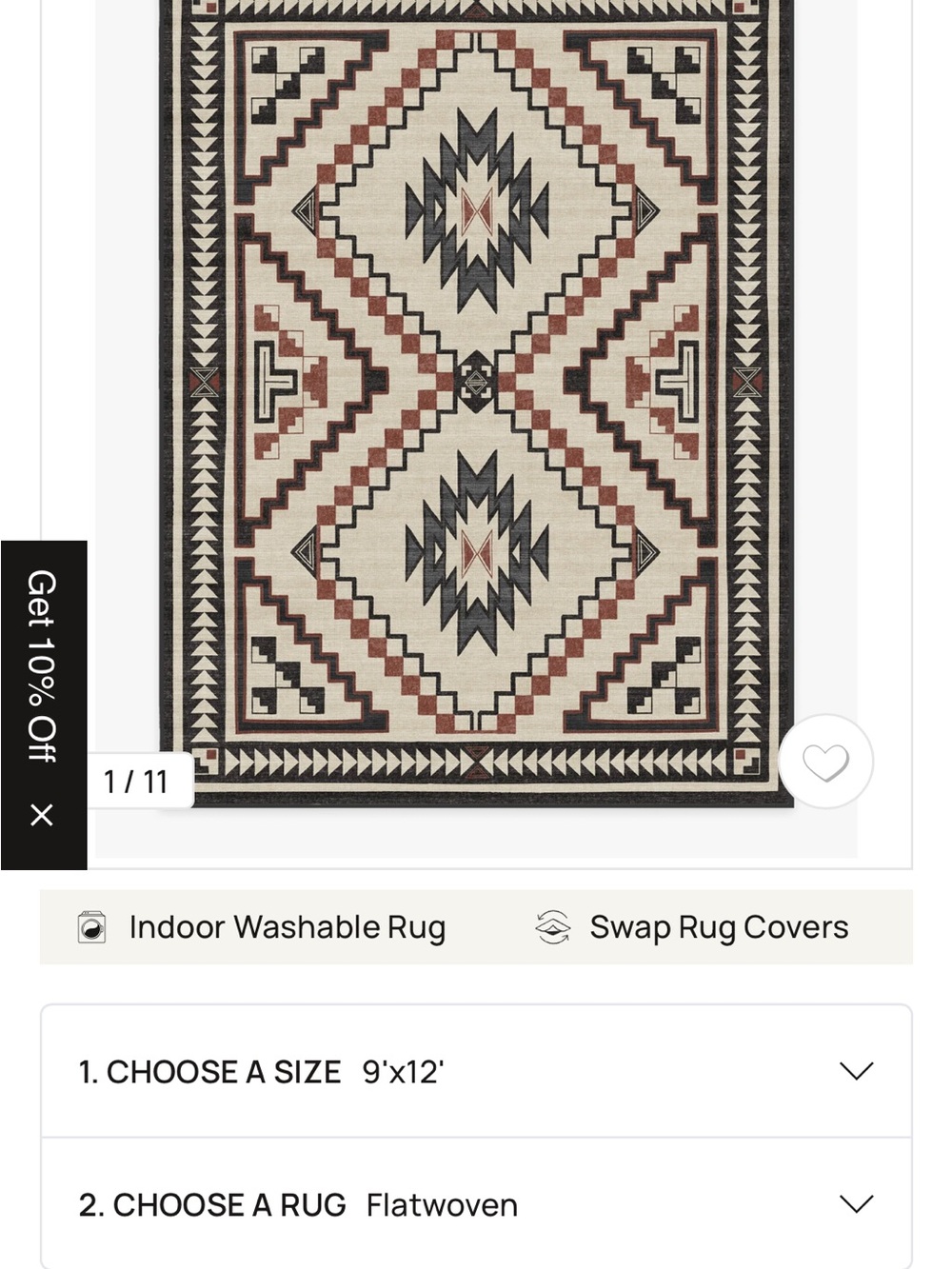 Ruggable dessert sumac rug, pad not included. Org 679